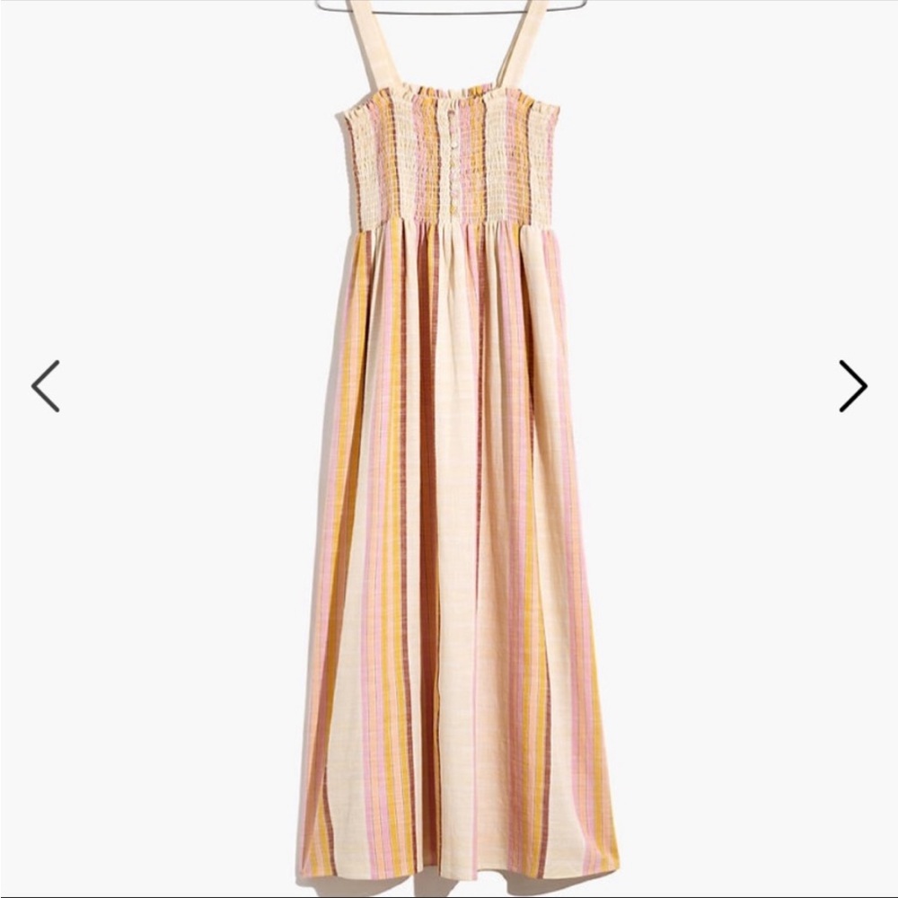 Smocked Tank Maxi Dress in Rainbow Stripe